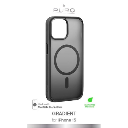 PURO GRADIENT MAG - Etui iPhone 15 MagSafe (Black)
