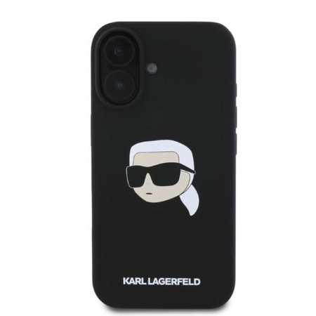 Karl Lagerfeld Silicone Karl Head Print MagSafe - Etui iPhone 16 (czarny)