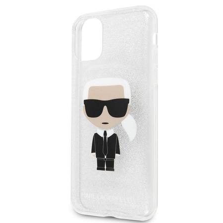 Karl Lagerfeld Iconic Karl - Etui iPhone 11 Pro Max (Silver Glitter)