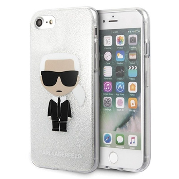 Karl Lagerfeld Iconic Karl - Etui iPhone SE 2020 / 8 / 7 (Silver Glitter)