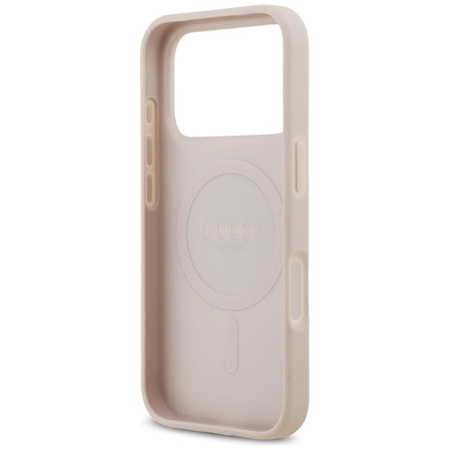 Guess 4G Circle Classic Logo MagSafe - Etui iPhone 17 Pro (różowy)