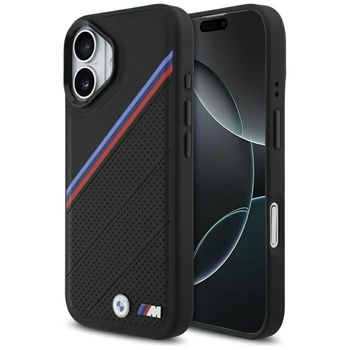 BMW M Tricolor Metal Logo MagSafe - Etui iPhone 17 (czarny)