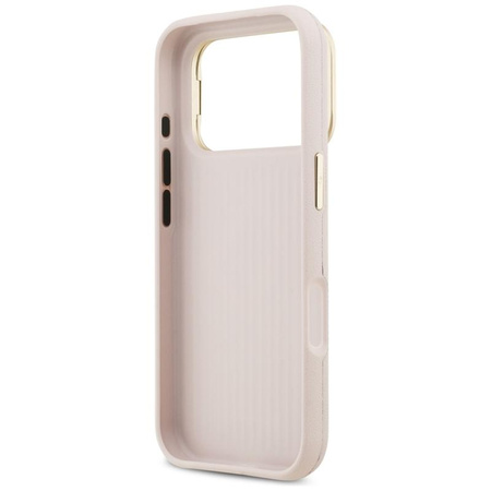 Guess Grained Big 4G & Stand Camera - Etui iPhone 17 Pro (różowy)