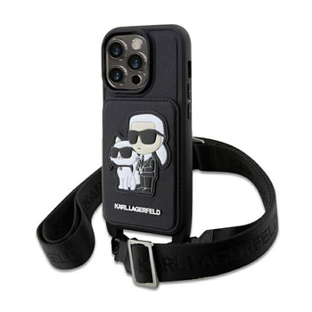 Karl Lagerfeld Crosssbody NFT Saffiano Karl & Choupette - Etui iPhone 14 Pro Max (Czarny)