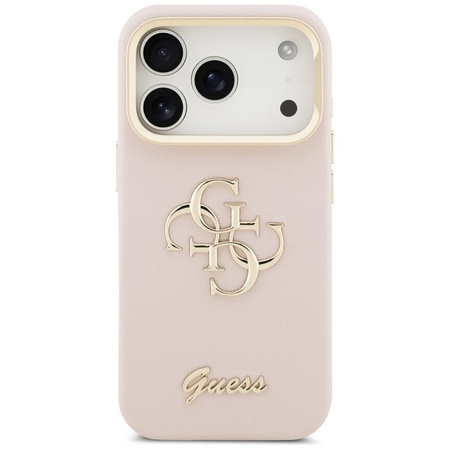 Guess Grained Big 4G & Stand Camera - Etui iPhone 17 Pro (różowy)