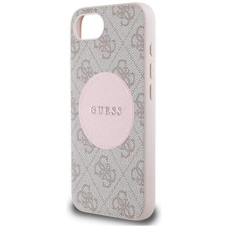 Guess 4G Circle Classic Logo MagSafe - Etui do iPhone 16e (różowo)