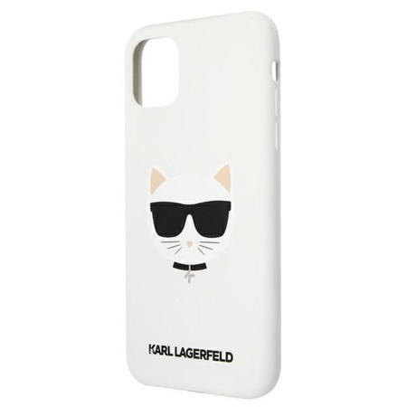 Karl Lagerfeld Choupette Head Silicone - Etui iPhone 11 (biały)