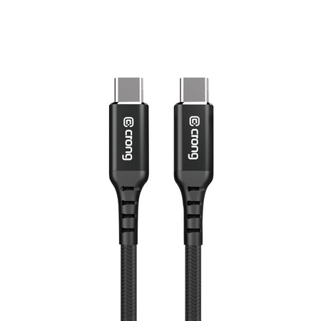 Crong Armor Link - Kabel 60W 3A USB-C do USB-C Power Delivery Fast Charging 25cm (czarny)
