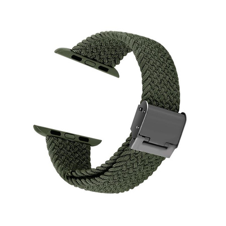 Crong Wave Band – Pleciony pasek do Apple Watch 38/40/41/42 mm (zielony)