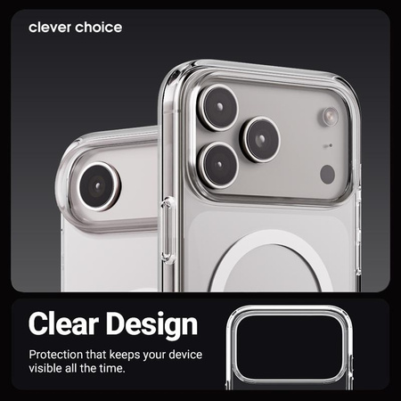 Crong Clear MAG Cover - Etui MagSafe iPhone 17 Pro (przezroczysty)