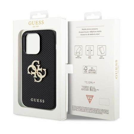 Guess 4G Strass Metal Logo - Etui iPhone 15 Pro Max (srebrny)