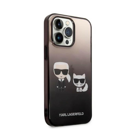 Karl Lagerfeld Gradient Ikonik Karl & Choupette - Etui iPhone 14 Pro (czarny)