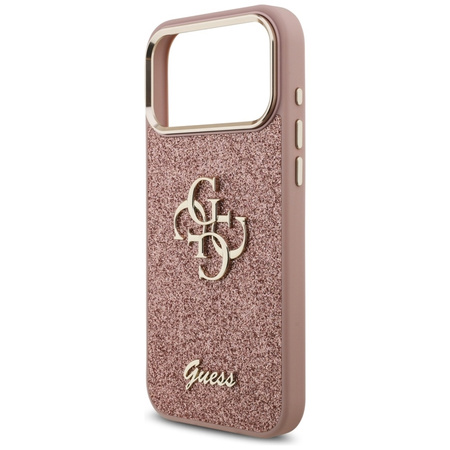 Guess Fixed Glitter Big 4G Metal Frame - Etui iPhone 17 Pro Max (różowy)