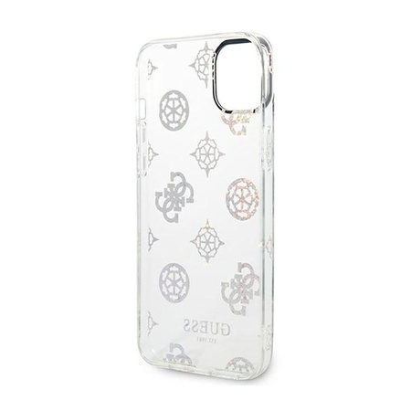 Guess Peony Glitter Case – Etui iPhone 14 (Przezroczysty)