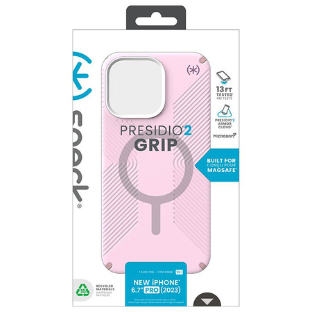 Speck Presidio2 Grip Magsafe - Etui iPhone 15 Pro Max (Soft Lilac / Carnation Petal / Rouge Pink)
