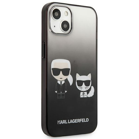 Karl Lagerfeld Gradient Ikonik Karl & Choupette - Etui iPhone 13 (czarny)
