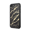 Guess Marble Glass Gold Glitter - Etui iPhone SE 2020 / 8 / 7 (Czarny)