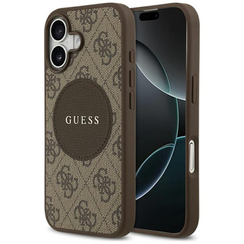 Guess 4G Circle Classic Logo MagSafe - Etui iPhone 17 (brązowy)