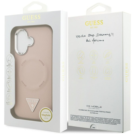 Guess Triangle Logo MagSafe - Etui iPhone 17 (różowy)