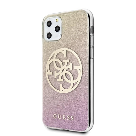 Guess Gradient Circle Glitter 4G - Etui iPhone 11 Pro (Gold/Pink)