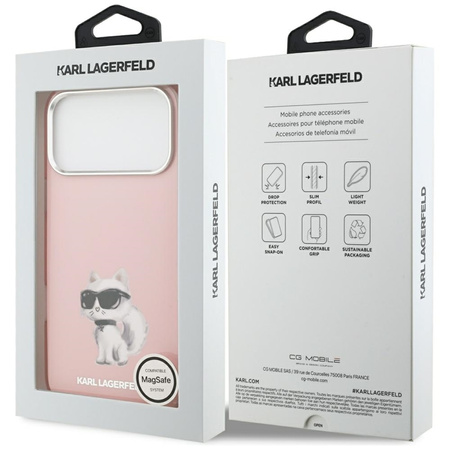 Karl Lagerfeld IML Aquarelle Choupette & Logo MagSafe - Etui iPhone 17 Pro (różowy)