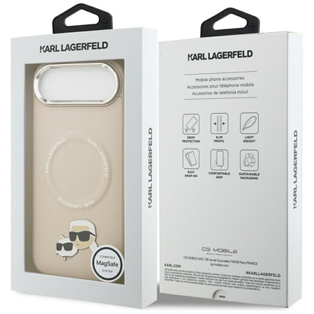 Karl Lagerfeld Karl & Choupette Pins MagSafe - Etui iPhone Air (beżowy)