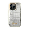 Guess Croco Collection – Etui iPhone 14 Pro (srebrny)
