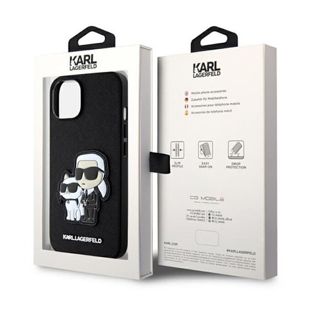Karl Lagerfeld NFT Saffiano Karl & Choupette - Etui iPhone 14 Plus (Czarny)