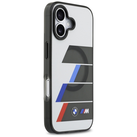 BMW M IML Metal Buttons Tricolor Lines MagSafe - Etui iPhone 17 (antracyt)