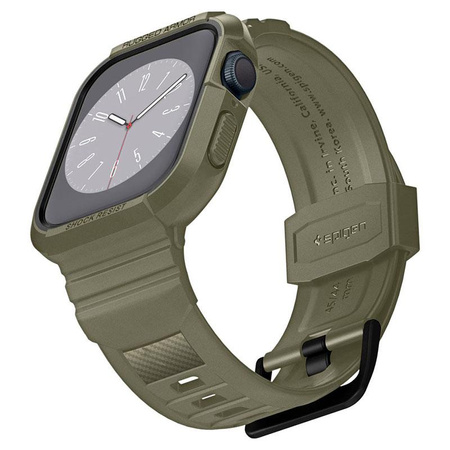 Spigen Rugged Armor Pro - Pasek z obudową do Apple Watch 44/45 mm (Vintage Khaki)