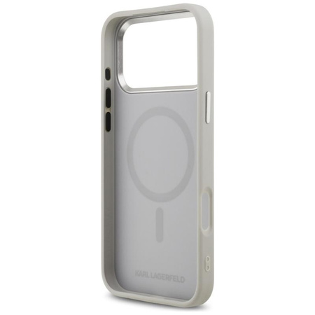 Karl Lagerfeld Karl & Choupette Pins MagSafe - Etui iPhone 17 Pro (szary)