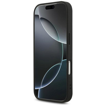 Guess Leather 4G Triangle Strass MagSafe - Etui iPhone 17 Pro (czarny)