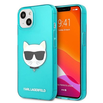 Karl Lagerfeld Choupette Head - Etui iPhone 13 (fluo niebieski)