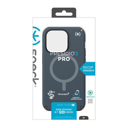 Speck Presidio2 Pro MagSafe - Antybakteryjne etui iPhone 14 Pro (Charcoal / Cool Bronze / Slate)