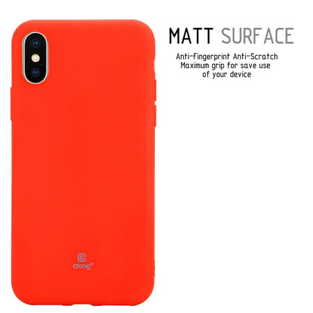 Crong Soft Skin Cover - Etui iPhone Xs / X (czerwony)