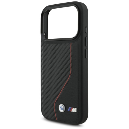 BMW M Carbon Line & Logo MagSafe - Etui iPhone 17 Pro (czerwony)