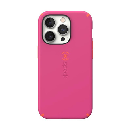Speck CandyShell Pro + MagSafe - Etui iPhone 14 Pro z powłoką MICROBAN (Digital Pink / Energy Red)