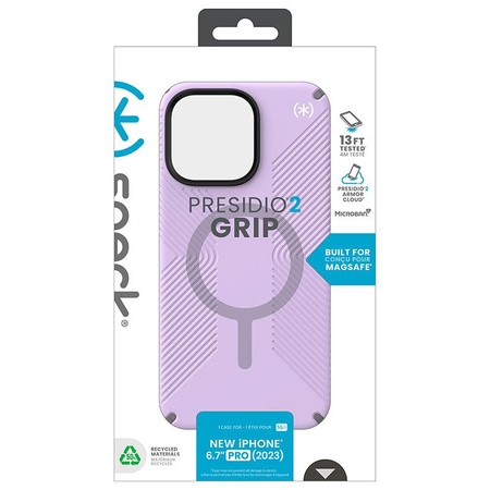 Speck Presidio2 Grip Magsafe - Etui iPhone 15 Pro Max (Spring Purple / Cloudy Grey / White)