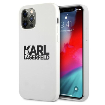 Karl Lagerfeld Silicone Stack Logo - Etui iPhone 12 / iPhone 12 Pro (biały)