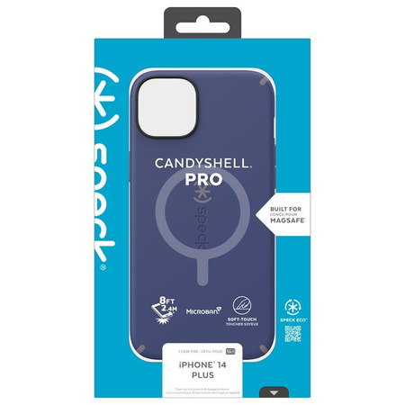 Speck CandyShell Pro + MagSafe - Etui iPhone 14 Plus z powłoką MICROBAN (Prussian Blue / Cloudy Grey)