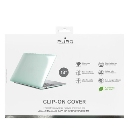 PURO Clip On - Obudowa Macbook Air 13" (M1 2021 / 2020 / 2018) (miętowy)