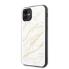 Guess Marble Glass Gold Glitter - Etui iPhone 11 (biały)