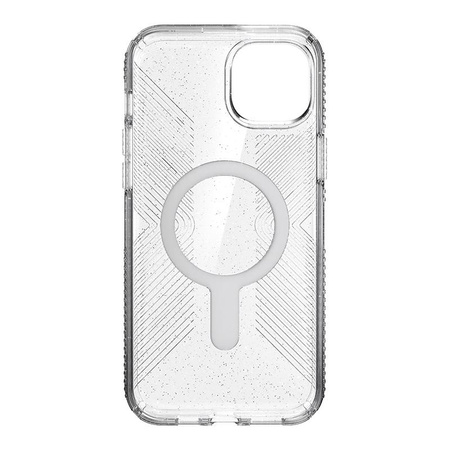 Speck Presidio Lux Grip ClickLock & Magsafe - Etui iPhone 15 Plus (Clear / Chrome Finish / Serene Silver)
