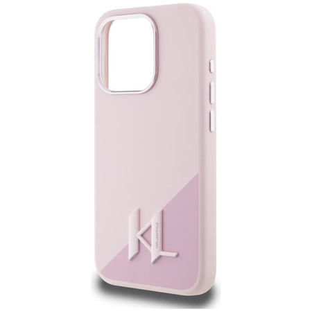 Karl Lagerfeld Silicone Shadow Metal Initial MagSafe - Etui do iPhone 15 Pro Max (różowy)