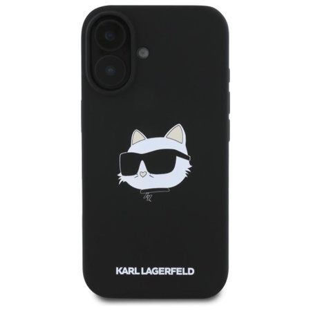 Karl Lagerfeld Silicone Choupette Head Print MagSafe - Etui iPhone 16 (czarny)