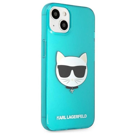 Karl Lagerfeld Choupette Head - Etui iPhone 13 (fluo niebieski)