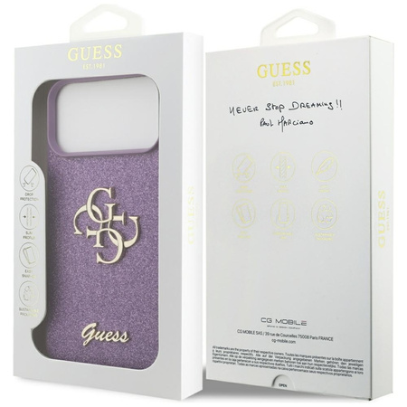 Guess Fixed Glitter Big 4G - Etui iPhone 17 Pro Max (liliowy)