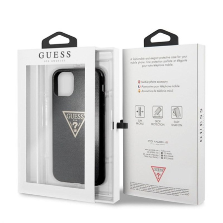 Guess Solid Glitter Triangle - Etui iPhone 11 Pro (Black)