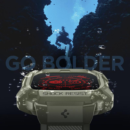 Spigen Rugged Armor Pro - Pasek z obudową do Apple Watch Ultra 49 mm (Vintage Khaki)