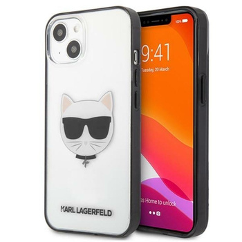 Karl Lagerfeld Ikonik Choupette Head - Etui iPhone 13 (przezroczysty / czarna ramka)